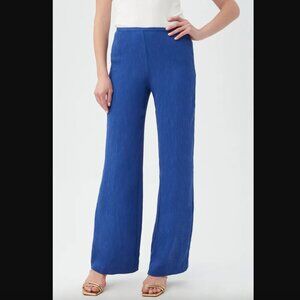 Trina Turk Long Weekend Admiral Blue Textured Wide Leg Pants 0
